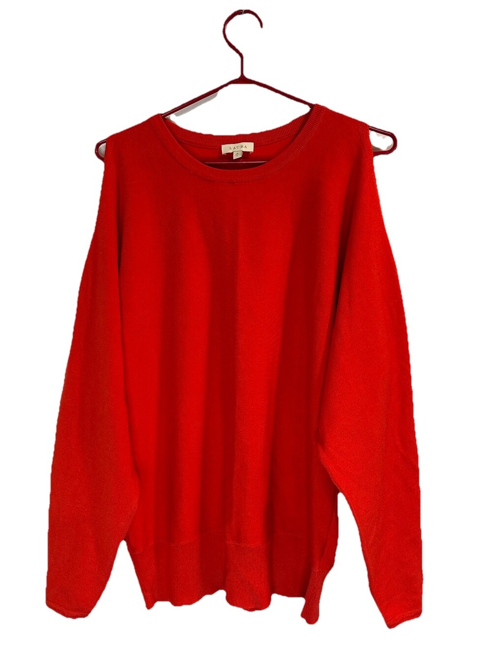 Laura Plus Women’s Long Sleeve Red Stretch Top Size Large